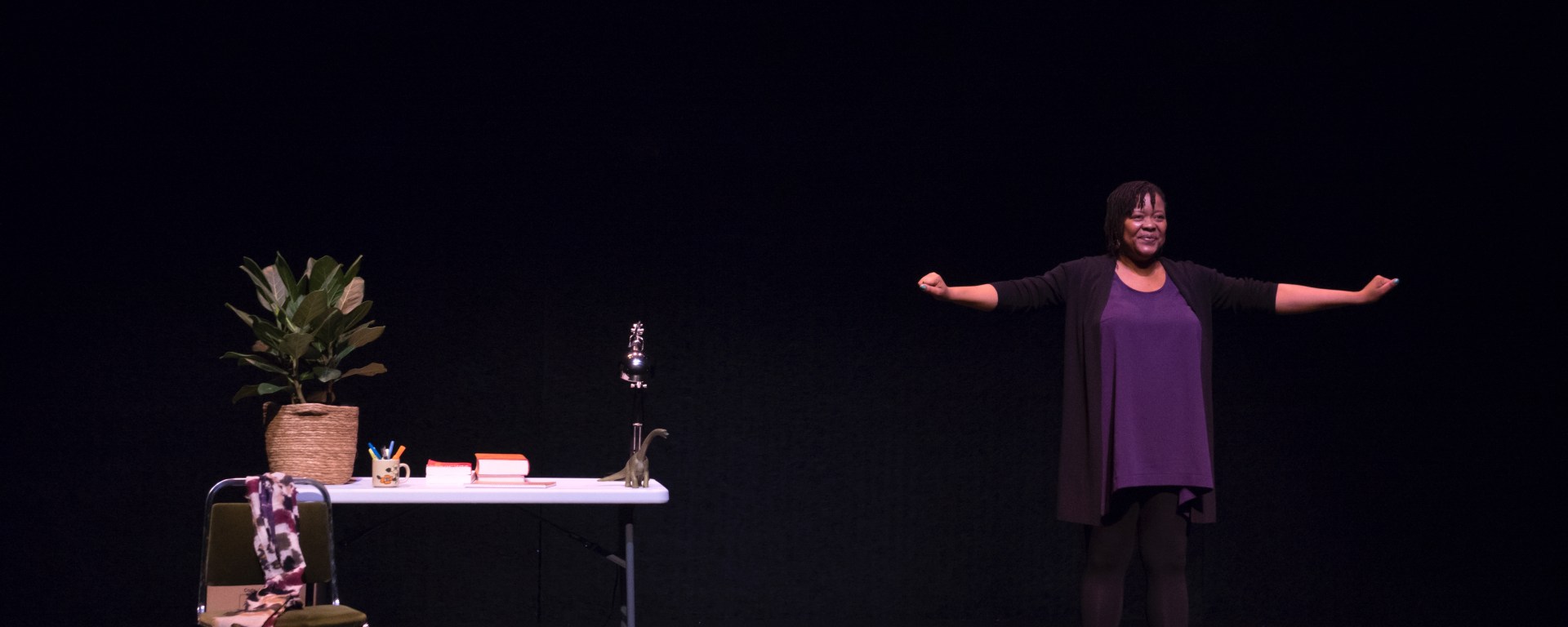 Photo of Warona Setshwaelo discussing the climate crisis