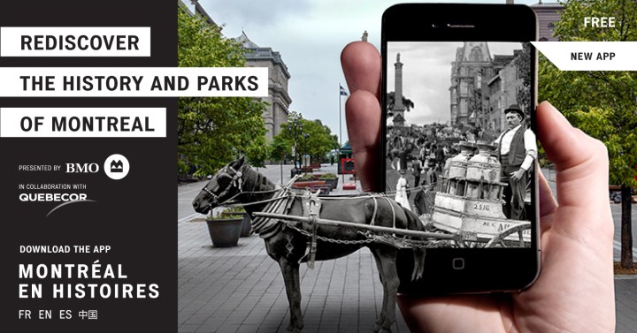 Montreal en Histoires app promo poster